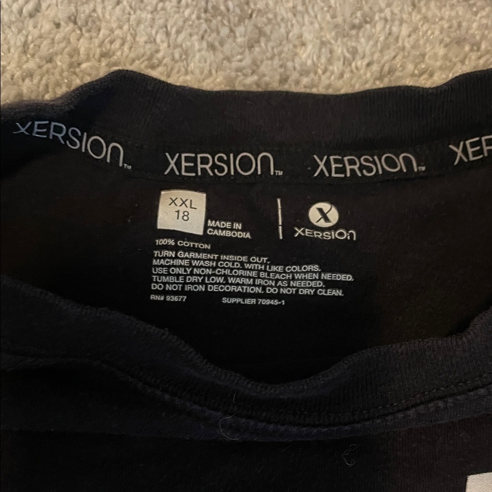 Xersion Black T-Shirt with White Text - Picture 2 of 3
